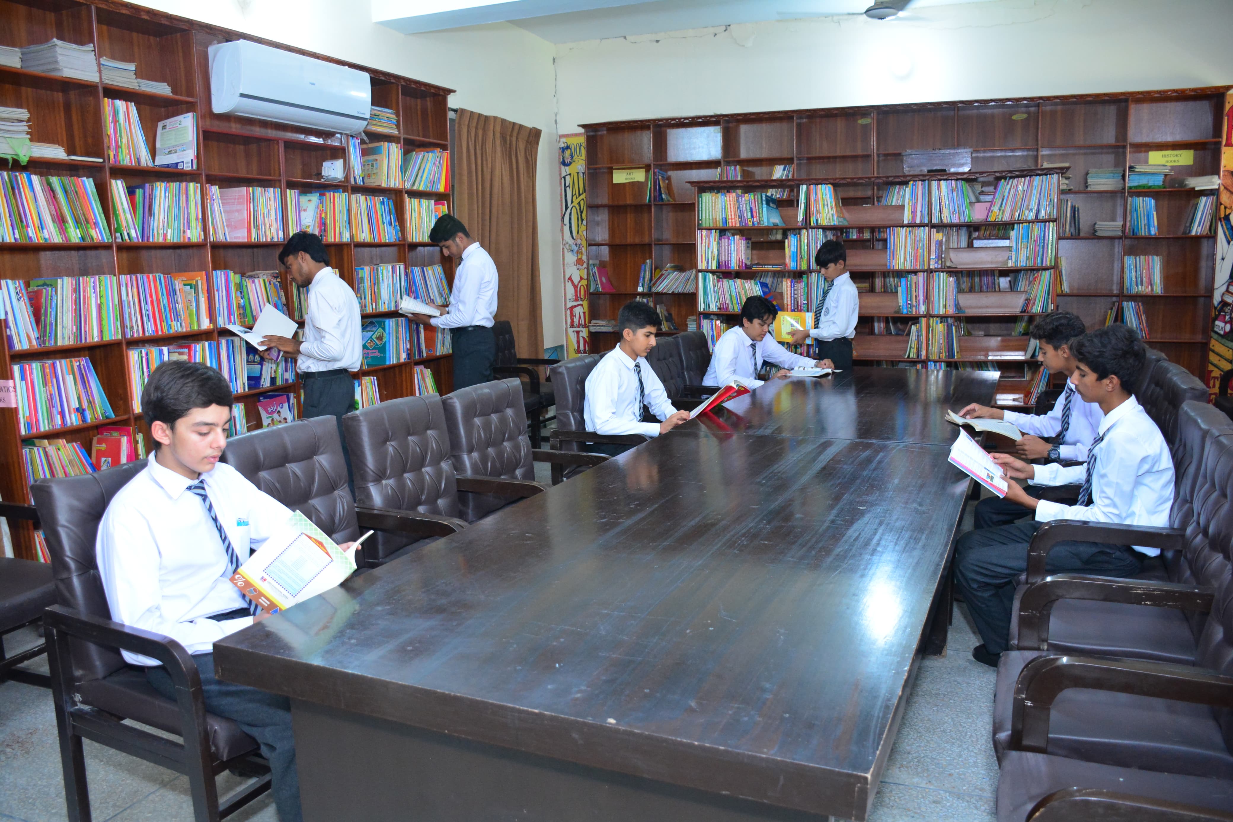 Students in the school library